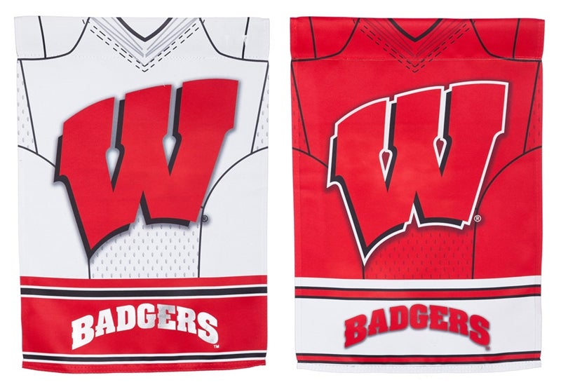 Wisconsin-Madison Badgers Two Sided Jersey Garden Flag