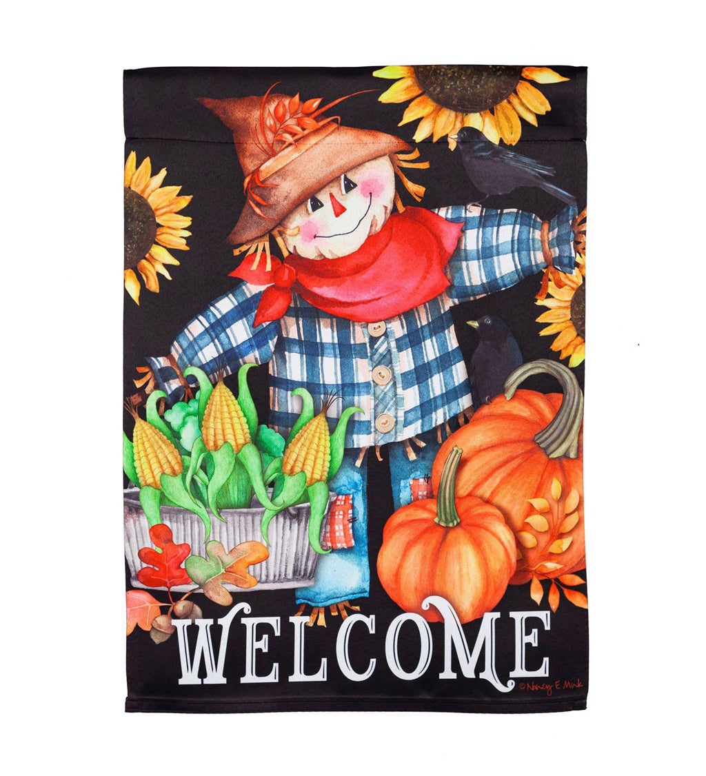 Harvest Scarecrow Garden Suede Flag