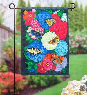 Hydrangea Happiness Garden Waffle Flag