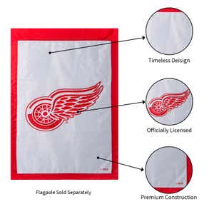 Detroit Red Wings Applique House Flag