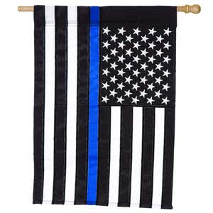 Thin Blue Line Applique House Flag