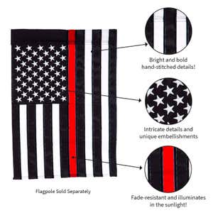 Thin Red Line House Applique Flag