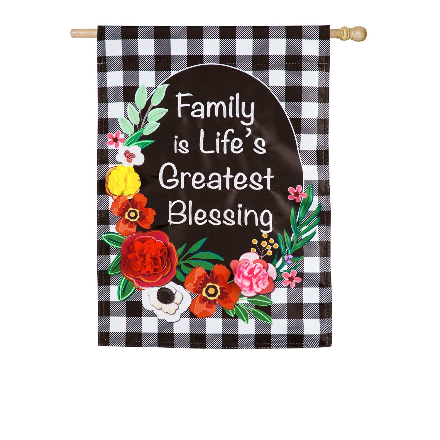 Family is Life's Greatest Blessing House Applique Flag