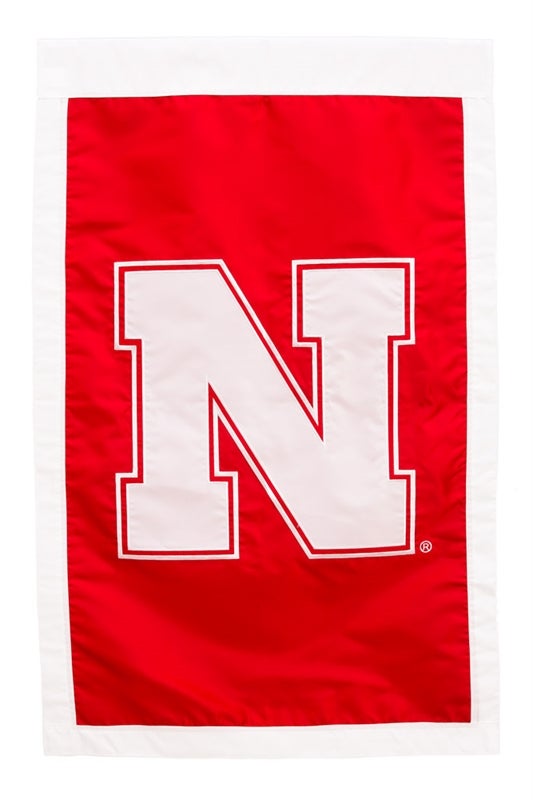 Team Sports America Nebraska Huskers Applique Garden Flag, 28 x 44 inches