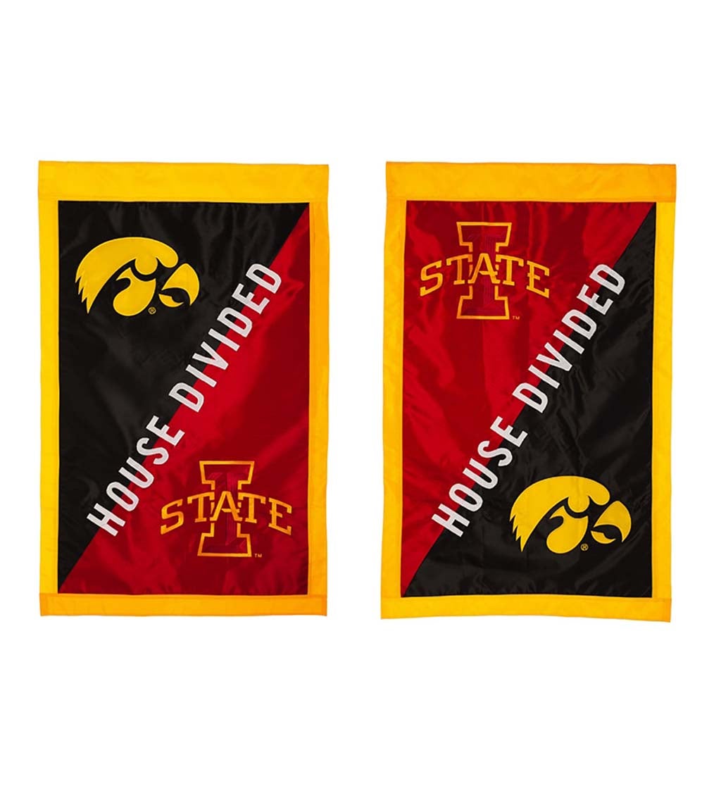 Iowa vs Iowa State House Divided Applique House Flag