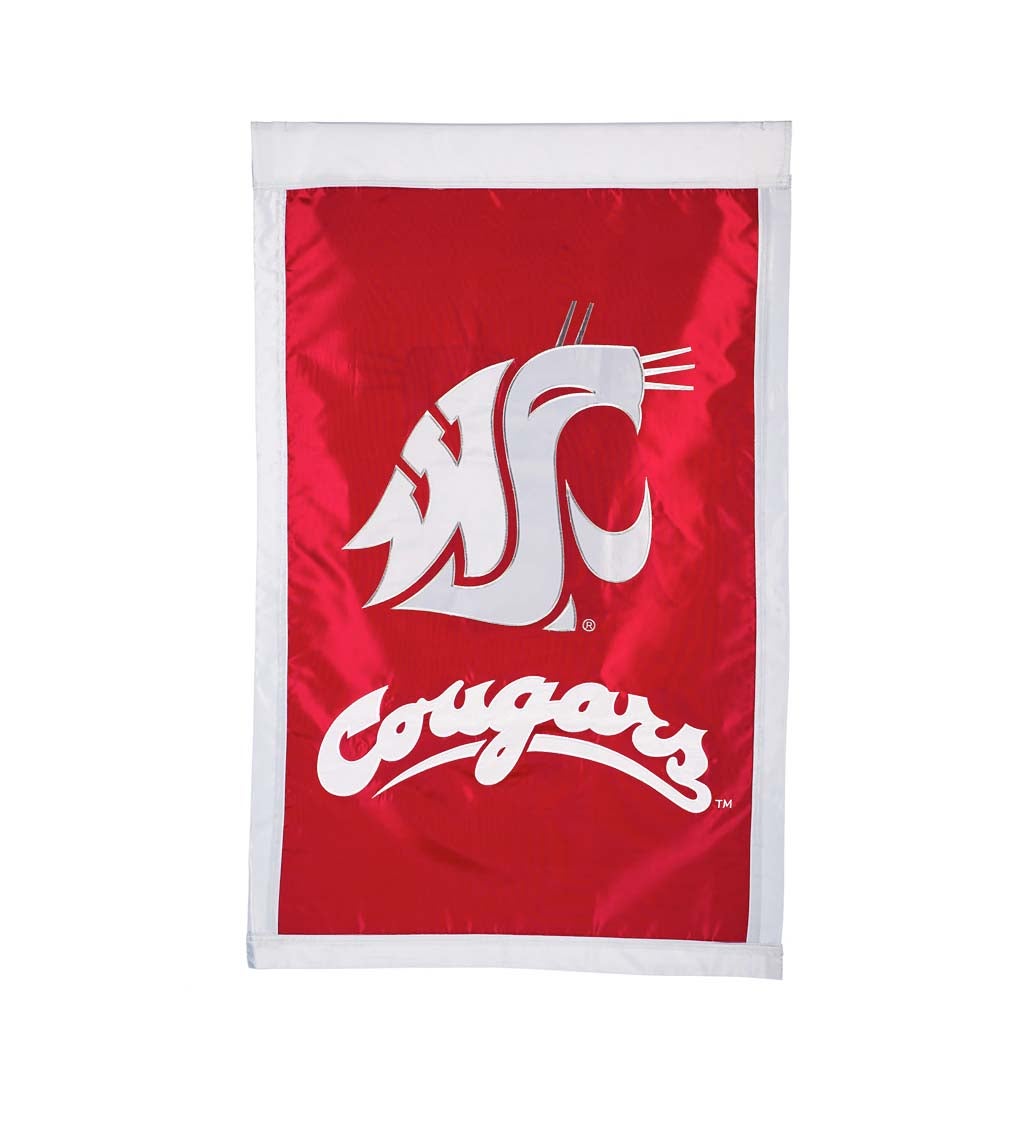 Washington State Cougars Applique House Flag