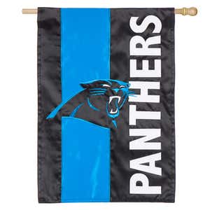 Carolina Panthers Mixed-Material Embellished Appliqué House Flag