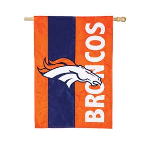 Denver Broncos Mixed-Material Embellished Appliqué House Flag
