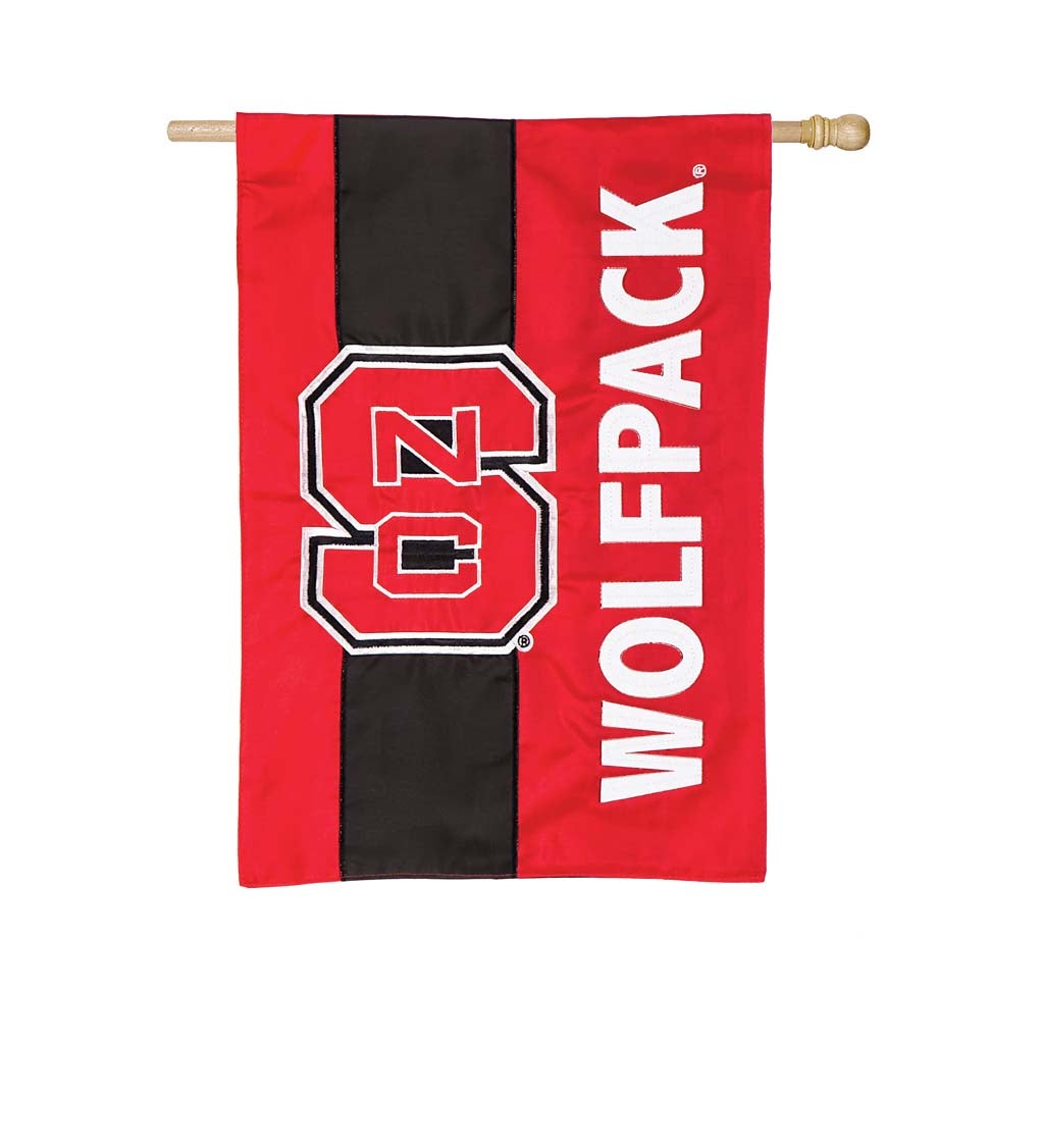 North Carolina State Mixed-Material Embellished Appliqué House Flag