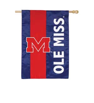 University of Mississippi Mixed-Material Embellished Appliqué House Flag