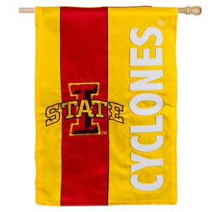 Iowa State Mixed-Material Embellished Appliqué House Flag