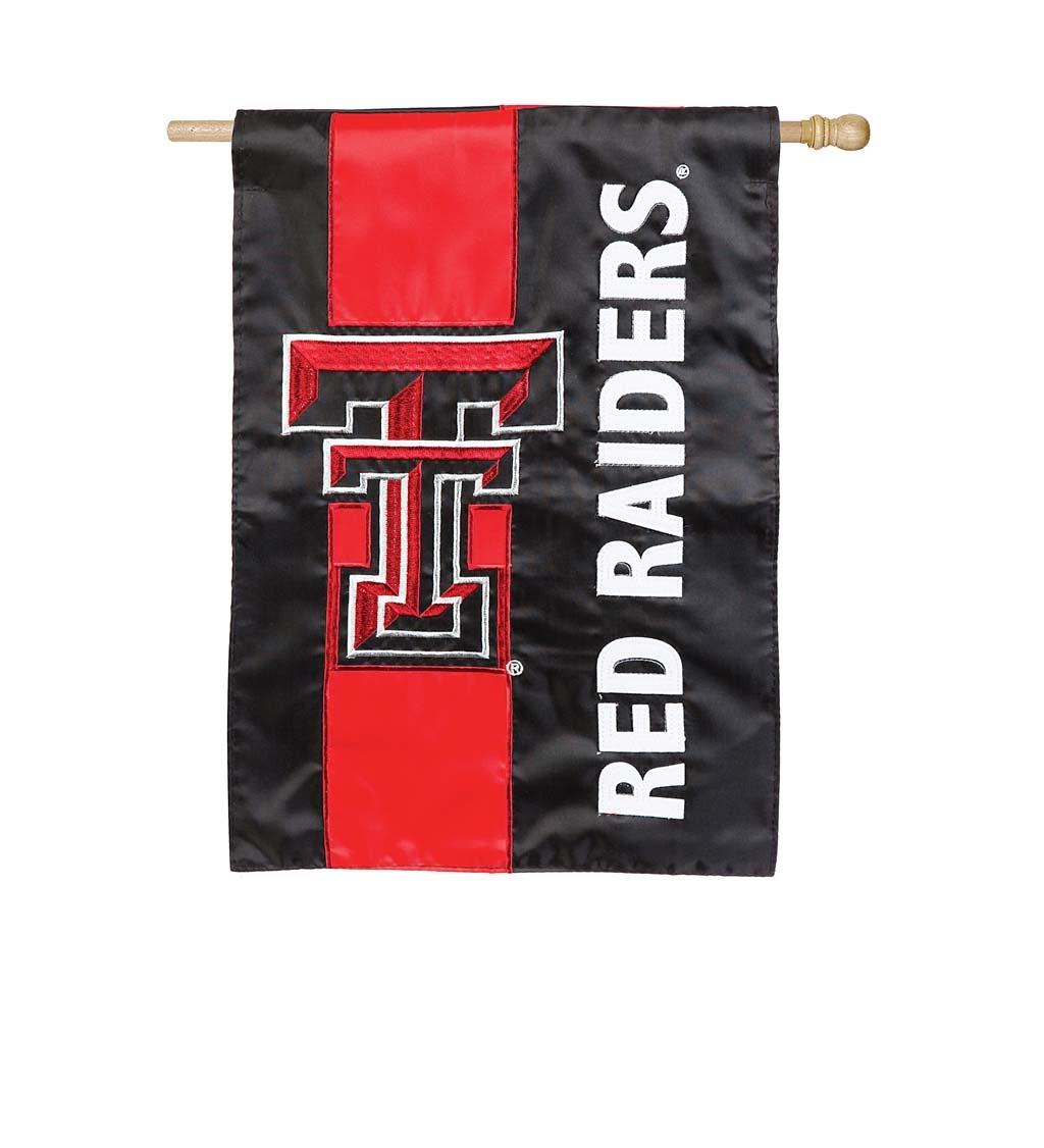 Texas Tech University Mixed-Material Embellished Appliqué House Flag