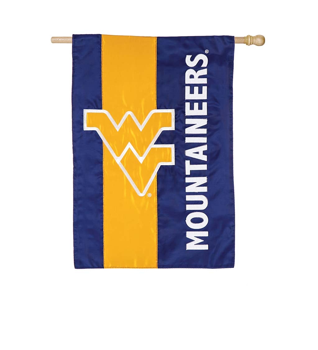 West Virginia University Mixed-Material Embellished Appliqué House Flag
