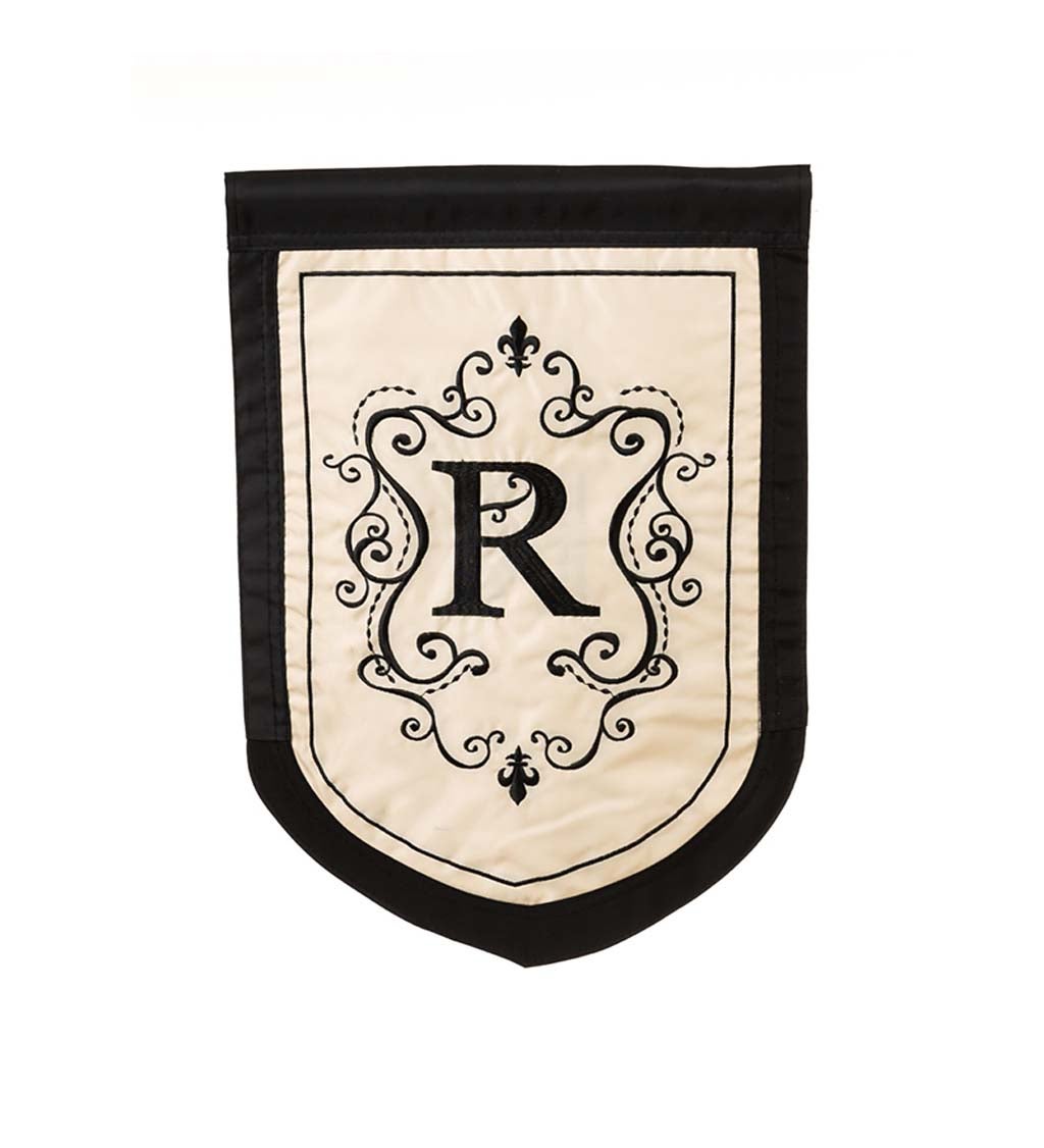Monogram "R" Applique Garden Flag