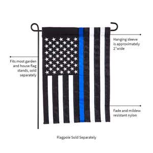 Thin Blue Line Appliqué Garden Flag