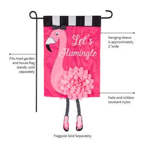Let's Flamingle AppliqueGarden Flag