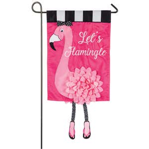 Let's Flamingle AppliqueGarden Flag