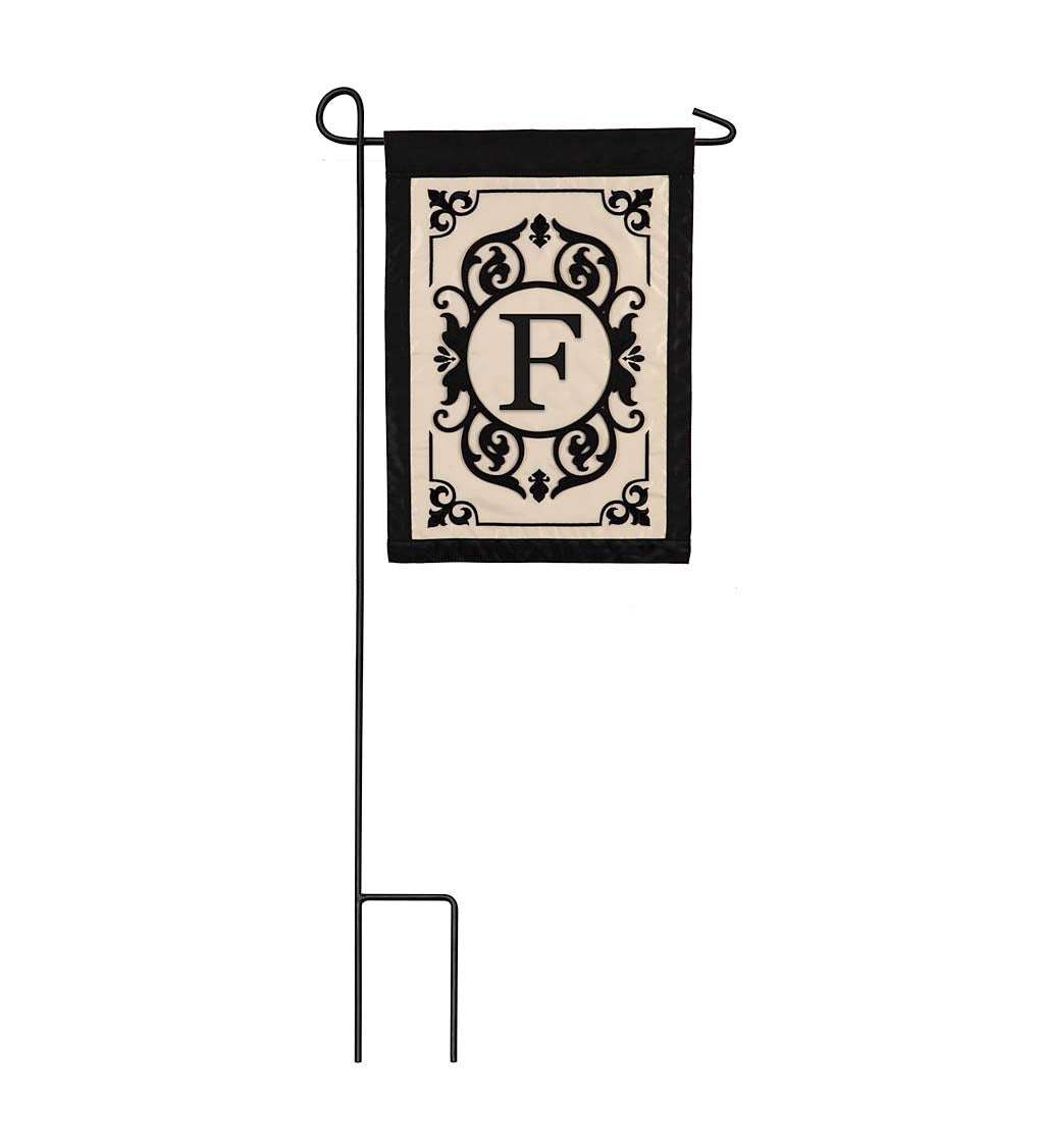 Cambridge Monogram Garden Applique Flag, Letter F