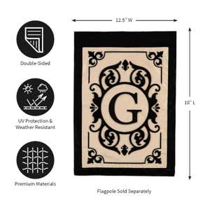 Cambridge Monogram Applique Garden Flag, Letter G