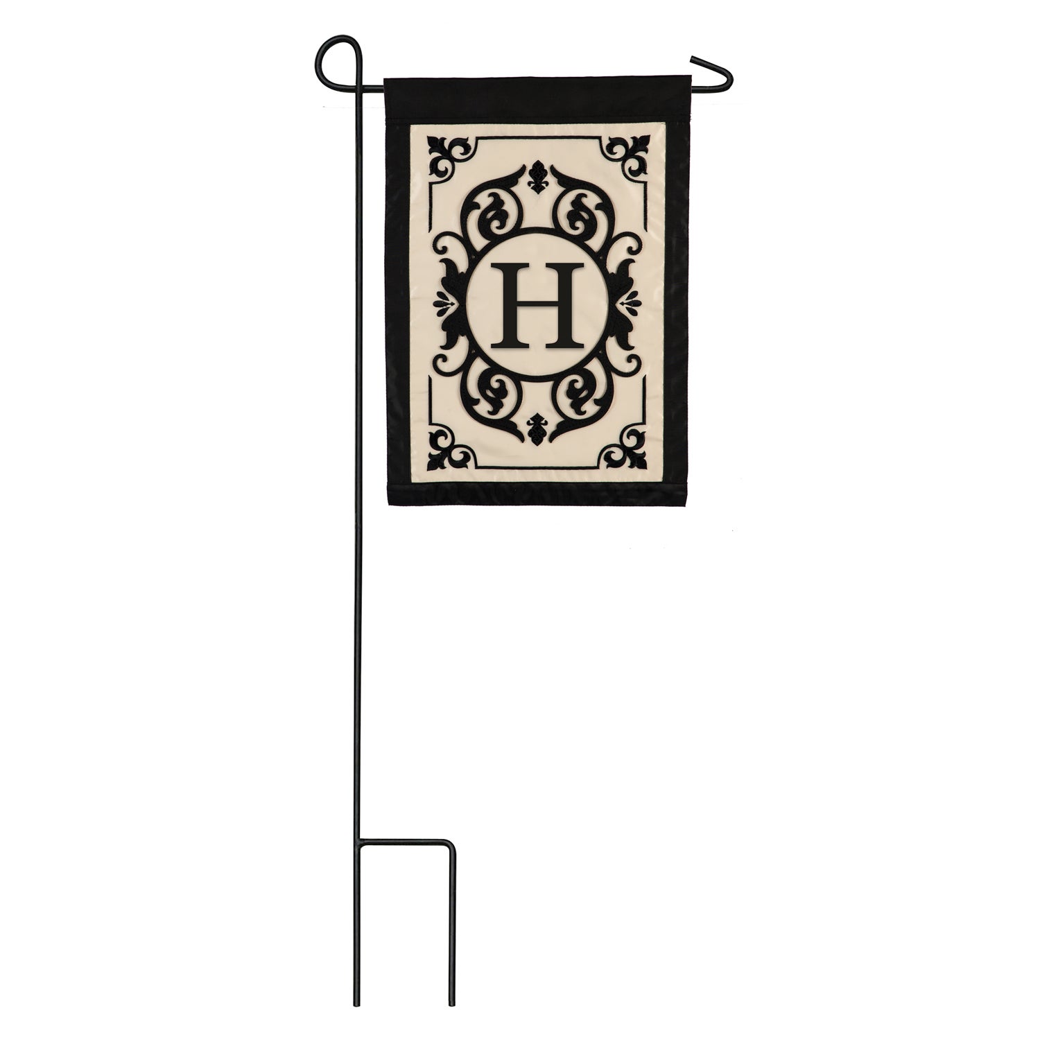 Cambridge Monogram AppliquÃ© Garden Flag, Letter H