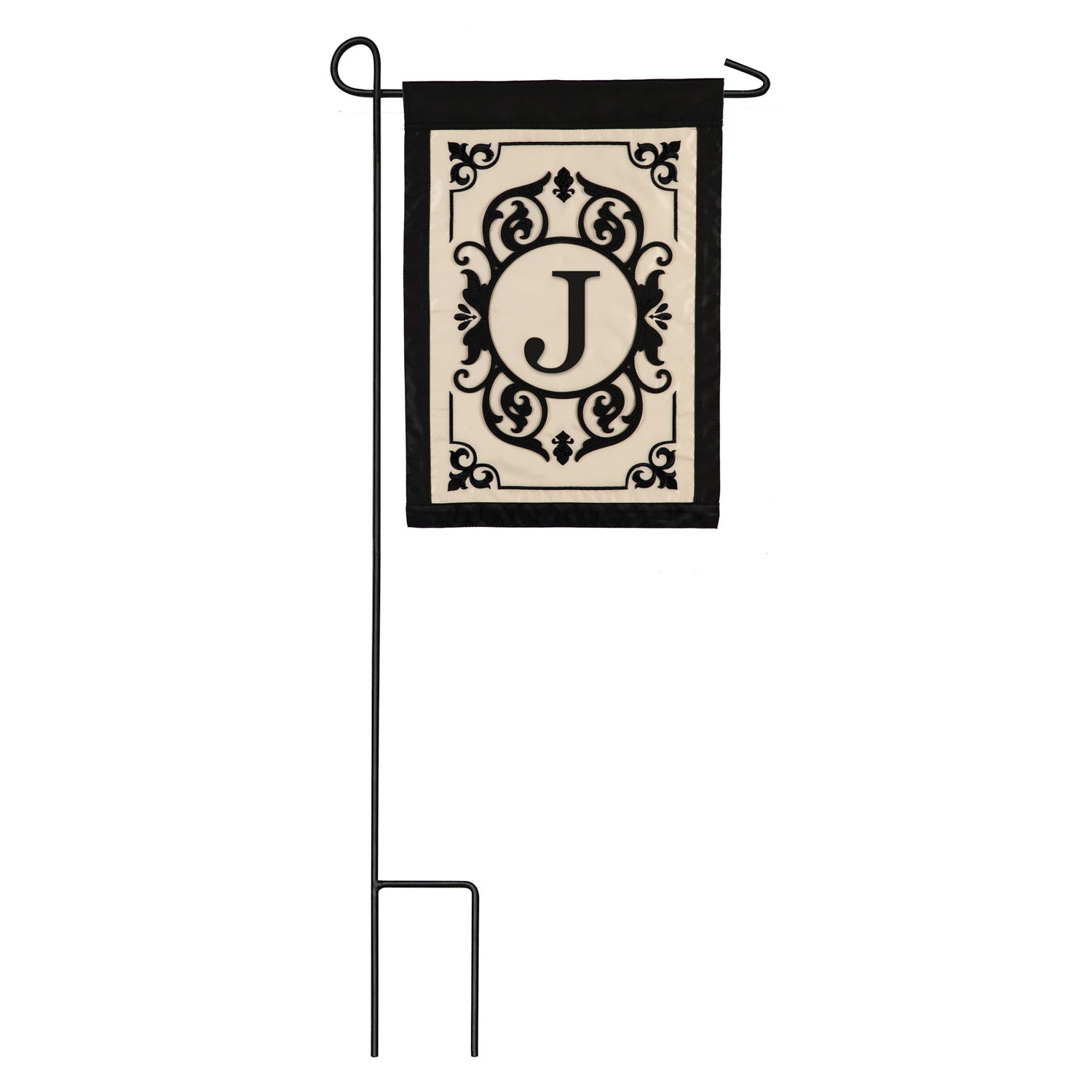 Cambridge Monogram Garden Applique Flag, Letter J