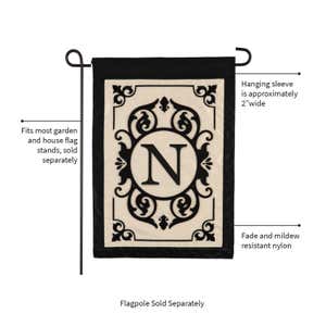 Cambridge Monogram Garden Applique Flag, Letter N