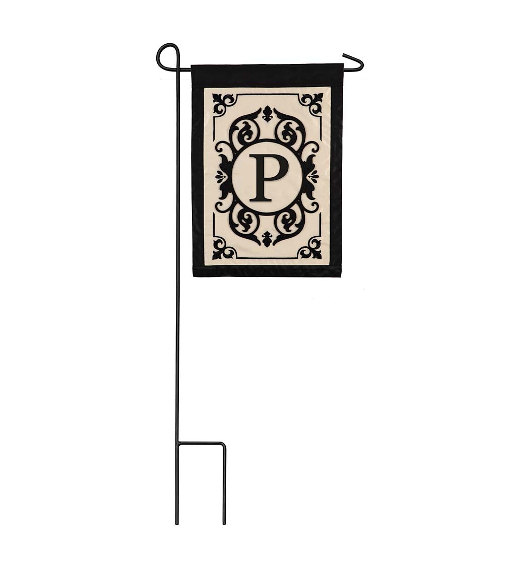 Cambridge Monogram Garden Applique Flag, Letter P
