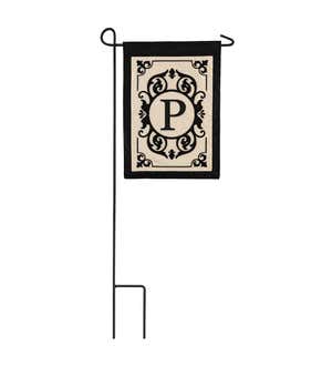 Cambridge Monogram Garden Applique Flag, Letter P