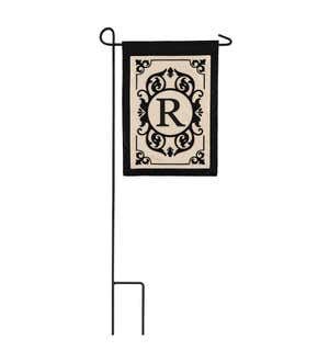 Cambridge Monogram Garden Applique Flag, Letter R