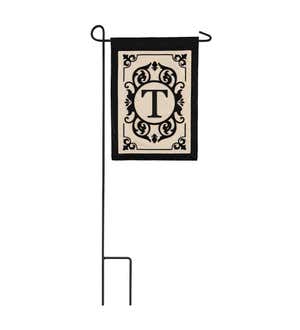 Cambridge Monogram Garden Applique Flag, Letter T