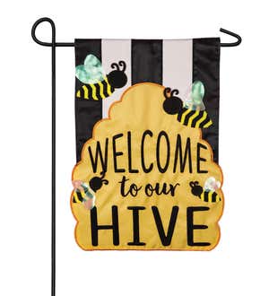 Welcome to our Hive Applique Garden Flag
