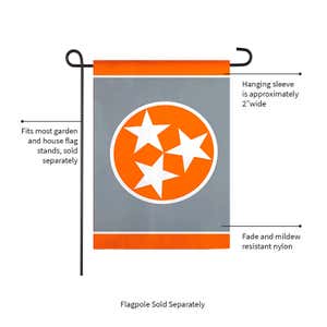 Tennessee Tri Star, Grey Garden Applique Flag