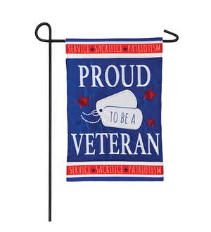 Proud Veteran Garden Applique Flag
