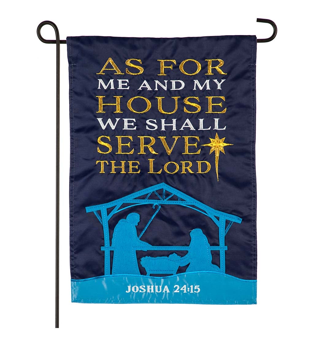 As for Me and My House Nativity Garden Applique Flag