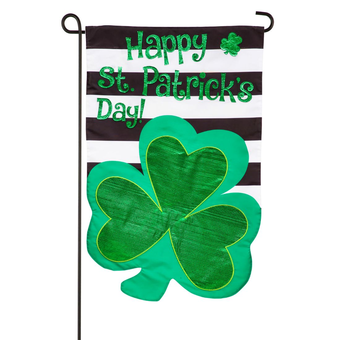 St. Patrick's Day Stripes Garden Applique Flag