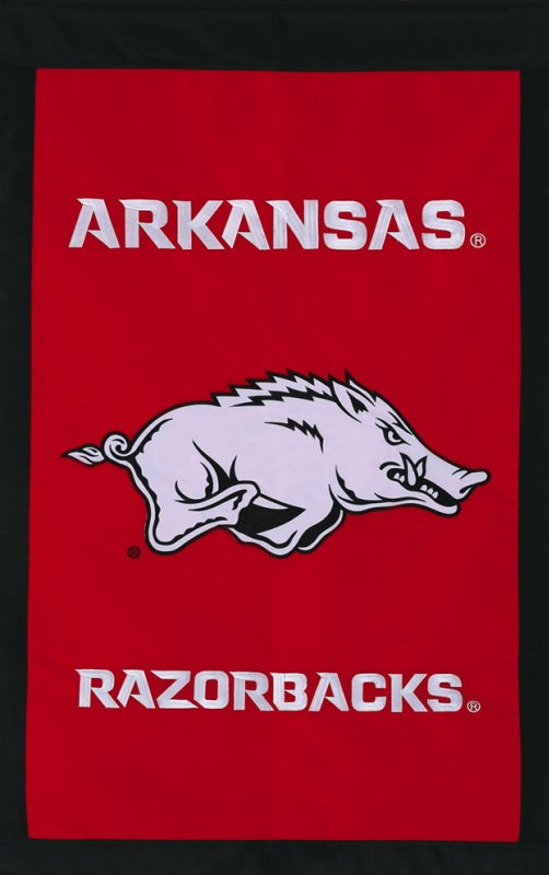 University of Arkansas Razorbacks Red Applique Garden Flag