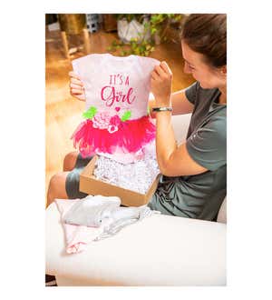 It's a Girl Tutu Garden Applique Flag