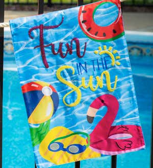 Fun in the Sun Pool Garden Applique Flag