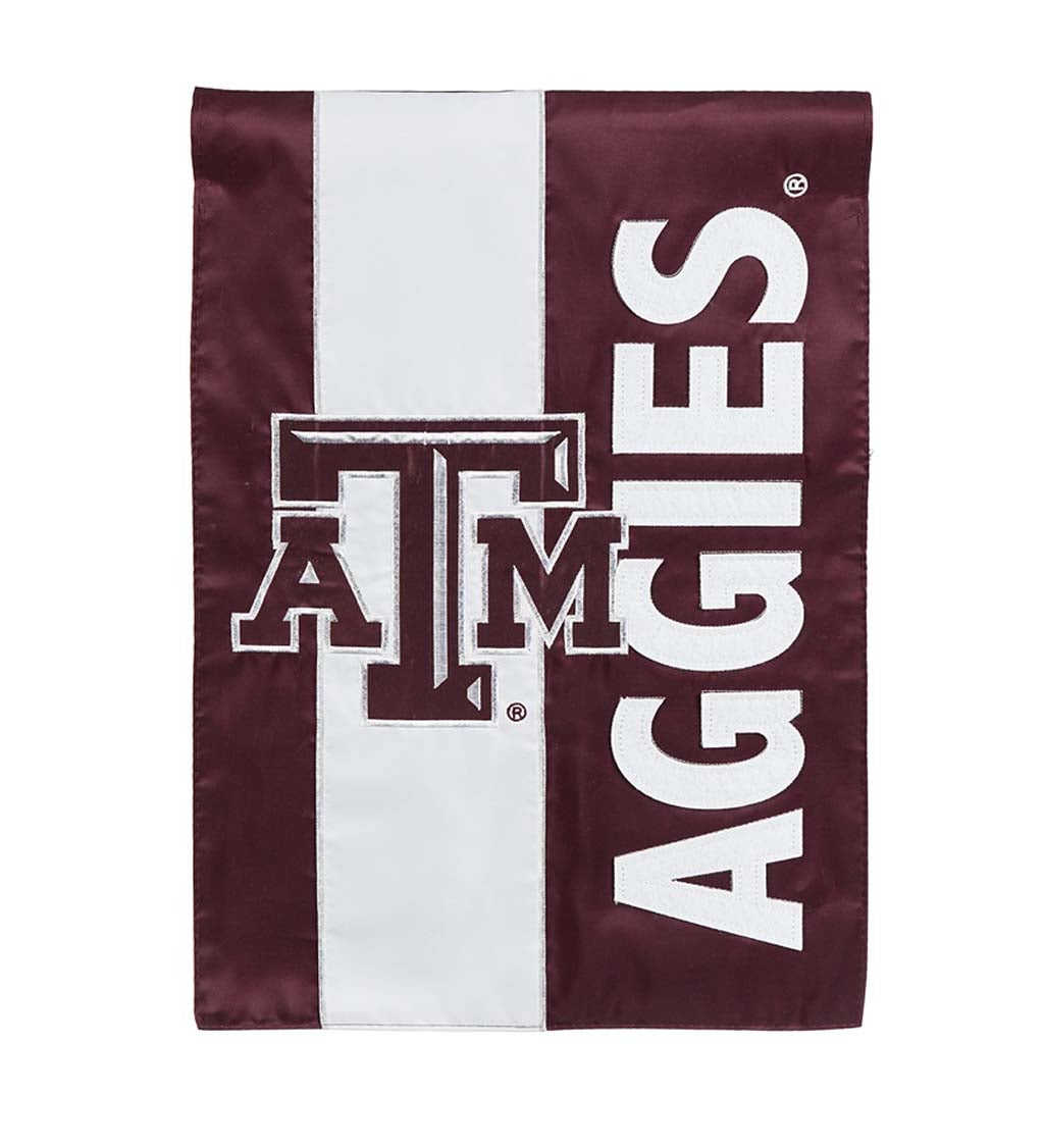 Texas A&M Mixed-Material Embellished Appliqué Garden Flag