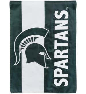 Michigan State University Mixed-Material Embellished Appliqué Garden Flag