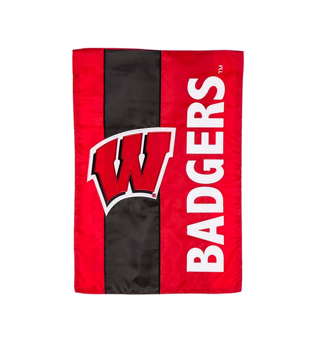 University of Wisconsin-Madison Mixed-Material Embellished Appliqué Garden Flag