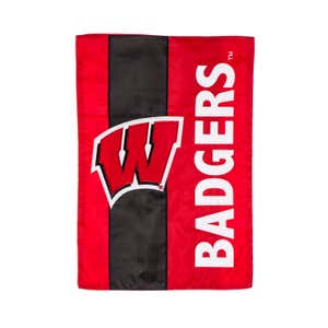 University of Wisconsin-Madison Mixed-Material Embellished Appliqué Garden Flag