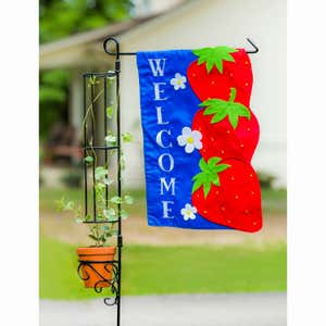 Metal Garden Flag Stand with Planter