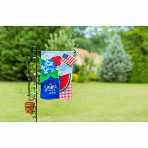 Metal Garden Flag Stand with Planter