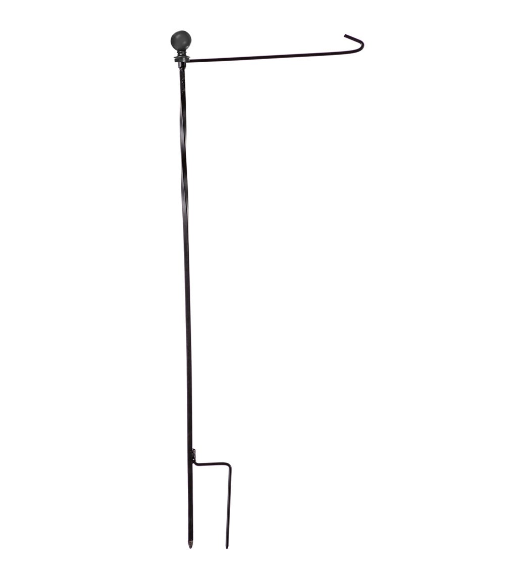 Metal Twist Garden Flag Stand, Black Finish