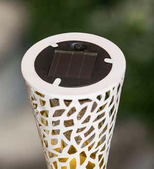 Tapered Laser Cut Solar Interchangeable Finial, Ivory