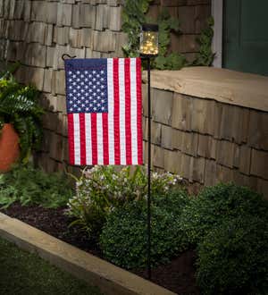 Mason Jar Solar Garden Flag Stand