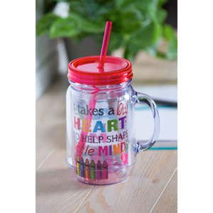 It Takes a Big Heart Double-Walled Acrylic Mason Jar Beverage Holder