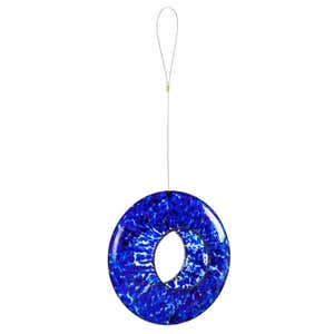 Blue Swirl Glass Circle Feeder