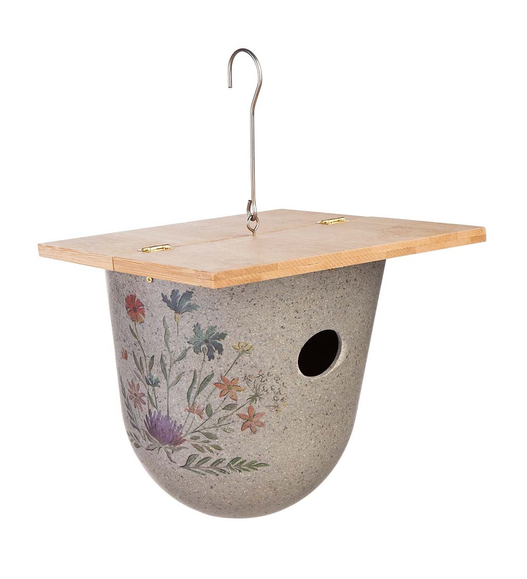 Full Circle Eco Conscious Hanging Bird House with Wildflower Decal